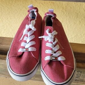 Tommy Hilfiger Red Canvas Sneakers